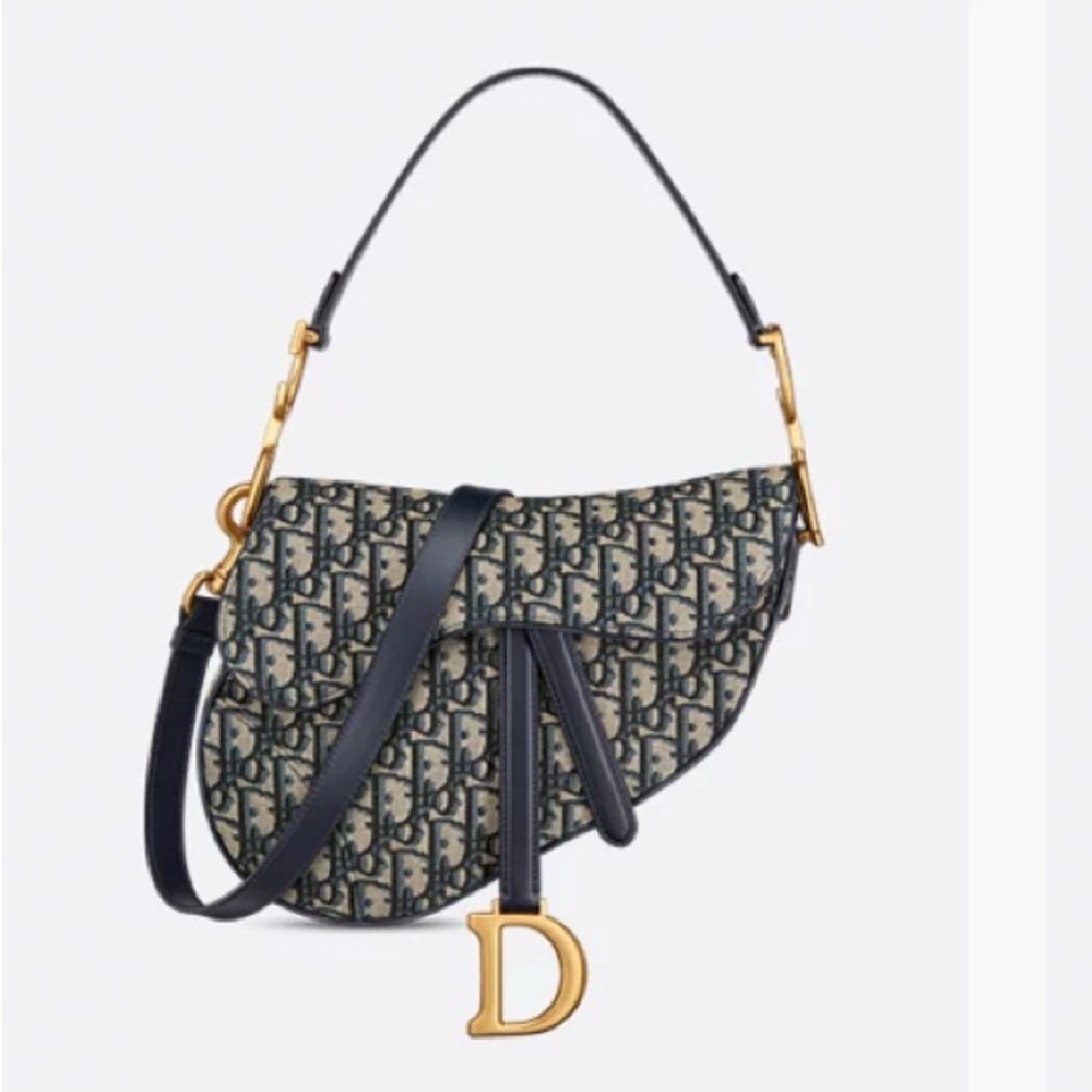 Dior Blue and Gold Shoulder Bag